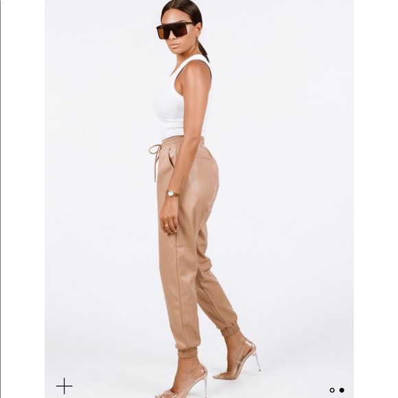 Sundar Bay x CES Nude Vegan Leather Joggers - Picture 4 of 8